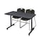 Kobe Rectangle Tables > Training Tables > Kobe Training Table & Chair Sets, 48 W, 24 L, 29 H, Grey MKTRCT4824GY44BK - alternate 1
